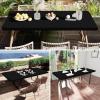 imageSmiry Rectangle Tablecloth Elastic Fitted Flannel Backed Vinyl Tablecloths for 6ft Folding Tables Waterproof Wipeable Table Covers for Indoor Outdoor Picnic and Camping Black 30quotx72quotBlack