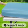 imageSmiry Rectangle Tablecloth Elastic Fitted Flannel Backed Vinyl Tablecloths for 6ft Folding Tables Waterproof Wipeable Table Covers for Indoor Outdoor Picnic and Camping Black 30quotx72quotAqua