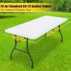 imageSmiry Rectangle Tablecloth Elastic Fitted Flannel Backed Vinyl Tablecloths for 6ft Folding Tables Waterproof Wipeable Table Covers for Indoor Outdoor Picnic and Camping Black 30quotx72quotWhite