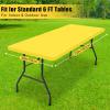 imageSmiry Rectangle Tablecloth Elastic Fitted Flannel Backed Vinyl Tablecloths for 6ft Folding Tables Waterproof Wipeable Table Covers for Indoor Outdoor Picnic and Camping Black 30quotx72quotYellow