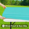 imageSmiry Rectangle Tablecloth Elastic Fitted Flannel Backed Vinyl Tablecloths for 6ft Folding Tables Waterproof Wipeable Table Covers for Indoor Outdoor Picnic and Camping Black 30quotx72quotTeal