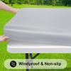 imageSmiry Rectangle Tablecloth Elastic Fitted Flannel Backed Vinyl Tablecloths for 6ft Folding Tables Waterproof Wipeable Table Covers for Indoor Outdoor Picnic and Camping Black 30quotx72quotLight Grey