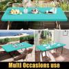 imageSmiry Rectangle Tablecloth Elastic Fitted Flannel Backed Vinyl Tablecloths for 6ft Folding Tables Waterproof Wipeable Table Covers for Indoor Outdoor Picnic and Camping Black 30quotx72quotTeal