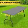 imageSmiry Rectangle Tablecloth Elastic Fitted Flannel Backed Vinyl Tablecloths for 6ft Folding Tables Waterproof Wipeable Table Covers for Indoor Outdoor Picnic and Camping Black 30quotx72quotGrey