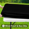 imageSmiry Rectangle Tablecloth Elastic Fitted Flannel Backed Vinyl Tablecloths for 6ft Folding Tables Waterproof Wipeable Table Covers for Indoor Outdoor Picnic and Camping Black 30quotx72quotBlack