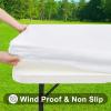 imageSmiry Rectangle Tablecloth Elastic Fitted Flannel Backed Vinyl Tablecloths for 6ft Folding Tables Waterproof Wipeable Table Covers for Indoor Outdoor Picnic and Camping Black 30quotx72quotWhite