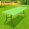 imageSmiry Rectangle Tablecloth Elastic Fitted Flannel Backed Vinyl Tablecloths for 6ft Folding Tables Waterproof Wipeable Table Covers for Indoor Outdoor Picnic and Camping Black 30quotx72quotLime Green