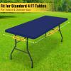 imageSmiry Rectangle Tablecloth Elastic Fitted Flannel Backed Vinyl Tablecloths for 6ft Folding Tables Waterproof Wipeable Table Covers for Indoor Outdoor Picnic and Camping Black 30quotx72quotNavy