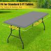 imageSmiry Rectangle Tablecloth Elastic Fitted Flannel Backed Vinyl Tablecloths for 6ft Folding Tables Waterproof Wipeable Table Covers for Indoor Outdoor Picnic and Camping Black 30quotx72quotGrey