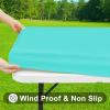 imageSmiry Rectangle Tablecloth Elastic Fitted Flannel Backed Vinyl Tablecloths for 6ft Folding Tables Waterproof Wipeable Table Covers for Indoor Outdoor Picnic and Camping Black 30quotx72quotTeal