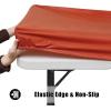 imageSmiry Rectangle Tablecloth Elastic Fitted Flannel Backed Vinyl Tablecloths for 6ft Folding Tables Waterproof Wipeable Table Covers for Indoor Outdoor Picnic and Camping Black 30quotx72quotRust