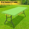 imageSmiry Rectangle Tablecloth Elastic Fitted Flannel Backed Vinyl Tablecloths for 6ft Folding Tables Waterproof Wipeable Table Covers for Indoor Outdoor Picnic and Camping Black 30quotx72quotLime Green
