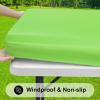 imageSmiry Rectangle Tablecloth Elastic Fitted Flannel Backed Vinyl Tablecloths for 6ft Folding Tables Waterproof Wipeable Table Covers for Indoor Outdoor Picnic and Camping Black 30quotx72quotLime Green