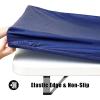 imageSmiry Rectangle Tablecloth Elastic Fitted Flannel Backed Vinyl Tablecloths for 6ft Folding Tables Waterproof Wipeable Table Covers for Indoor Outdoor Picnic and Camping Black 30quotx72quotNavy
