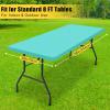 imageSmiry Rectangle Tablecloth Elastic Fitted Flannel Backed Vinyl Tablecloths for 6ft Folding Tables Waterproof Wipeable Table Covers for Indoor Outdoor Picnic and Camping Black 30quotx72quotTeal