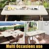 imageSmiry Rectangle Tablecloth Elastic Fitted Flannel Backed Vinyl Tablecloths for 6ft Folding Tables Waterproof Wipeable Table Covers for Indoor Outdoor Picnic and Camping Black 30quotx72quotBeige
