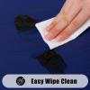 imageSmiry Rectangle Tablecloth Elastic Fitted Flannel Backed Vinyl Tablecloths for 6ft Folding Tables Waterproof Wipeable Table Covers for Indoor Outdoor Picnic and Camping Black 30quotx72quotNavy