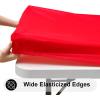 imageSmiry Rectangle Tablecloth Elastic Fitted Flannel Backed Vinyl Tablecloths for 6ft Folding Tables Waterproof Wipeable Table Covers for Indoor Outdoor Picnic and Camping Black 30quotx72quotRed