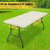 imageSmiry Rectangle Tablecloth Elastic Fitted Flannel Backed Vinyl Tablecloths for 6ft Folding Tables Waterproof Wipeable Table Covers for Indoor Outdoor Picnic and Camping Black 30quotx72quotBeige