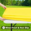 imageSmiry Rectangle Tablecloth Elastic Fitted Flannel Backed Vinyl Tablecloths for 6ft Folding Tables Waterproof Wipeable Table Covers for Indoor Outdoor Picnic and Camping Black 30quotx72quotYellow