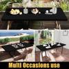 imageSmiry Rectangle Tablecloth Elastic Fitted Flannel Backed Vinyl Tablecloths for 6ft Folding Tables Waterproof Wipeable Table Covers for Indoor Outdoor Picnic and Camping Black 30quotx72quotBlack