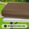 imageSmiry Rectangle Tablecloth Elastic Fitted Flannel Backed Vinyl Tablecloths for 6ft Folding Tables Waterproof Wipeable Table Covers for Indoor Outdoor Picnic and Camping Black 30quotx72quotBrown