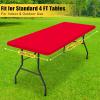 imageSmiry Rectangle Tablecloth Elastic Fitted Flannel Backed Vinyl Tablecloths for 6ft Folding Tables Waterproof Wipeable Table Covers for Indoor Outdoor Picnic and Camping Black 30quotx72quotRed