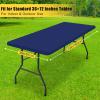 imageSmiry Rectangle Tablecloth Elastic Fitted Flannel Backed Vinyl Tablecloths for 6ft Folding Tables Waterproof Wipeable Table Covers for Indoor Outdoor Picnic and Camping Black 30quotx72quotNavy