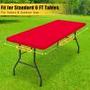 imageSmiry Rectangle Tablecloth Elastic Fitted Flannel Backed Vinyl Tablecloths for 6ft Folding Tables Waterproof Wipeable Table Covers for Indoor Outdoor Picnic and Camping Black 30quotx72quotRed