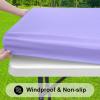 imageSmiry Rectangle Tablecloth Elastic Fitted Flannel Backed Vinyl Tablecloths for 6ft Folding Tables Waterproof Wipeable Table Covers for Indoor Outdoor Picnic and Camping Black 30quotx72quotLavender