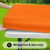 imageSmiry Rectangle Tablecloth Elastic Fitted Flannel Backed Vinyl Tablecloths for 6ft Folding Tables Waterproof Wipeable Table Covers for Indoor Outdoor Picnic and Camping Black 30quotx72quotOrange