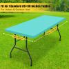 imageSmiry Rectangle Tablecloth Elastic Fitted Flannel Backed Vinyl Tablecloths for 6ft Folding Tables Waterproof Wipeable Table Covers for Indoor Outdoor Picnic and Camping Black 30quotx72quotTeal