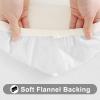 imageSmiry Rectangle Tablecloth Elastic Fitted Flannel Backed Vinyl Tablecloths for 6ft Folding Tables Waterproof Wipeable Table Covers for Indoor Outdoor Picnic and Camping Black 30quotx72quotBeige