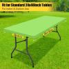 imageSmiry Rectangle Tablecloth Elastic Fitted Flannel Backed Vinyl Tablecloths for 6ft Folding Tables Waterproof Wipeable Table Covers for Indoor Outdoor Picnic and Camping Black 30quotx72quotLime Green