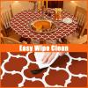 imageSmiry Round Picnic Tablecloth Waterproof Elastic Fitted Table Covers for 36quot  44quot Tables Wipeable Flannel Backed Vinyl Tablecloths for Camping Indoor Outdoor Grey ampamp WhiteRust  White