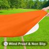 imageSmiry Round Picnic Tablecloth Waterproof Elastic Fitted Table Covers for 36quot  44quot Tables Wipeable Flannel Backed Vinyl Tablecloths for Camping Indoor Outdoor Grey ampamp WhiteOrange
