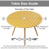 imageSmiry Round Picnic Tablecloth Waterproof Elastic Fitted Table Covers for 36quot  44quot Tables Wipeable Flannel Backed Vinyl Tablecloths for Camping Indoor Outdoor Grey ampamp WhiteMustard Yellow  White