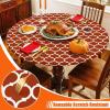 imageSmiry Round Picnic Tablecloth Waterproof Elastic Fitted Table Covers for 36quot  44quot Tables Wipeable Flannel Backed Vinyl Tablecloths for Camping Indoor Outdoor Grey ampamp WhiteRust  White