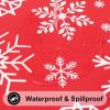 imageSmiry Round Picnic Tablecloth Waterproof Elastic Fitted Table Covers for 36quot  44quot Tables Wipeable Flannel Backed Vinyl Tablecloths for Camping Indoor Outdoor Grey ampamp WhiteChristmas Red  White