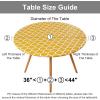 imageSmiry Round Picnic Tablecloth Waterproof Elastic Fitted Table Covers for 36quot  44quot Tables Wipeable Flannel Backed Vinyl Tablecloths for Camping Indoor Outdoor Grey ampamp WhiteMustard Yellow  White