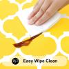 imageSmiry Round Picnic Tablecloth Waterproof Elastic Fitted Table Covers for 36quot  44quot Tables Wipeable Flannel Backed Vinyl Tablecloths for Camping Indoor Outdoor Grey ampamp WhiteYellow  White