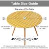 imageSmiry Round Picnic Tablecloth Waterproof Elastic Fitted Table Covers for 36quot  44quot Tables Wipeable Flannel Backed Vinyl Tablecloths for Camping Indoor Outdoor Grey ampamp WhiteMustard Yellow  White