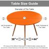 imageSmiry Round Picnic Tablecloth Waterproof Elastic Fitted Table Covers for 36quot  44quot Tables Wipeable Flannel Backed Vinyl Tablecloths for Camping Indoor Outdoor Grey ampamp WhiteOrange
