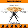 imageSmiry Round Picnic Tablecloth Waterproof Elastic Fitted Table Covers for 36quot  44quot Tables Wipeable Flannel Backed Vinyl Tablecloths for Camping Indoor Outdoor Grey ampamp WhiteGold