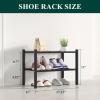 imageSmiry Shoe Rack 4 Tier Bamboo Shoe Organizer Stackable Free Standing Wooden Shoe Storage Shelf for Closet Entryway Front Door Entrance NaturalBlack