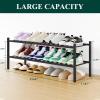 imageSmiry Shoe Rack 4 Tier Bamboo Shoe Organizer Stackable Free Standing Wooden Shoe Storage Shelf for Closet Entryway Front Door Entrance NaturalBlack