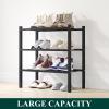 imageSmiry Shoe Rack 4 Tier Bamboo Shoe Organizer Stackable Free Standing Wooden Shoe Storage Shelf for Closet Entryway Front Door Entrance NaturalBlack