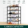 imageSmiry Shoe Rack 4 Tier Bamboo Shoe Organizer Stackable Free Standing Wooden Shoe Storage Shelf for Closet Entryway Front Door Entrance NaturalBlack