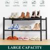 imageSmiry Shoe Rack 4 Tier Bamboo Shoe Organizer Stackable Free Standing Wooden Shoe Storage Shelf for Closet Entryway Front Door Entrance NaturalBlack