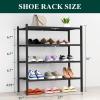 imageSmiry Shoe Rack 4 Tier Bamboo Shoe Organizer Stackable Free Standing Wooden Shoe Storage Shelf for Closet Entryway Front Door Entrance NaturalBlack